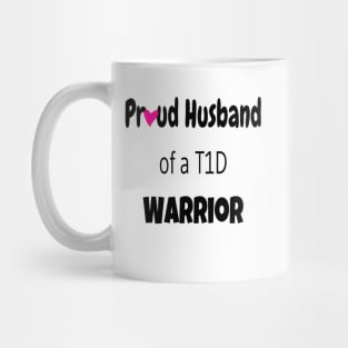 Proud Husband Black Text Pink Heart Mug